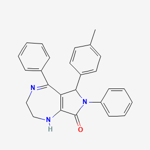 molecular formula C26H23N3O B5035266 6-(4-methylphenyl)-5,7-diphenyl-2,3,6,7-tetrahydropyrrolo[3,4-e][1,4]diazepin-8(1H)-one 