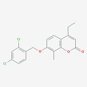 molecular formula C19H16Cl2O3 B5035267 7-[(2,4-dichlorobenzyl)oxy]-4-ethyl-8-methyl-2H-chromen-2-one 