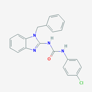 molecular formula C21H17ClN4O B503527 N-(1-benzyl-1H-benzimidazol-2-yl)-N'-(4-chlorophenyl)urea 