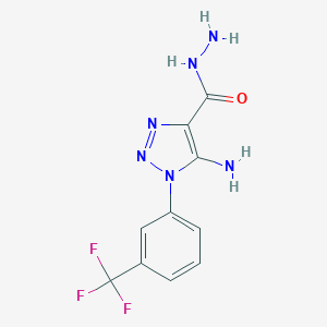 molecular formula C10H9F3N6O B503531 5-amino-1-[3-(trifluoromethyl)phenyl]-1H-1,2,3-triazole-4-carbohydrazide 