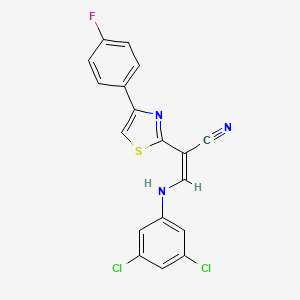 molecular formula C18H10Cl2FN3S B5035310 3-[(3,5-dichlorophenyl)amino]-2-[4-(4-fluorophenyl)-1,3-thiazol-2-yl]acrylonitrile 