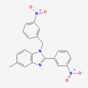 molecular formula C21H16N4O4 B5035325 5-methyl-1-(3-nitrobenzyl)-2-(3-nitrophenyl)-1H-benzimidazole 