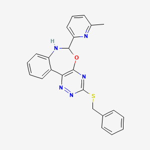 molecular formula C23H19N5OS B5035332 3-(benzylthio)-6-(6-methyl-2-pyridinyl)-6,7-dihydro[1,2,4]triazino[5,6-d][3,1]benzoxazepine 
