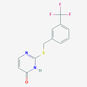molecular formula C12H9F3N2OS B503534 2-{[3-(trifluoromethyl)benzyl]sulfanyl}-4(3H)-pyrimidinone 