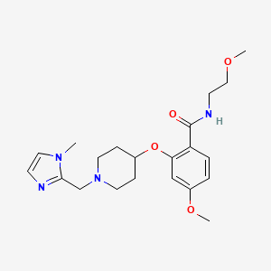 molecular formula C21H30N4O4 B5035340 4-methoxy-N-(2-methoxyethyl)-2-({1-[(1-methyl-1H-imidazol-2-yl)methyl]-4-piperidinyl}oxy)benzamide 
