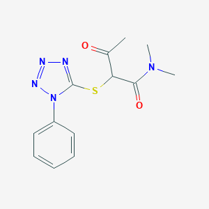 molecular formula C13H15N5O2S B503535 N,N-dimethyl-3-oxo-2-[(1-phenyl-1H-tetraazol-5-yl)sulfanyl]butanamide 