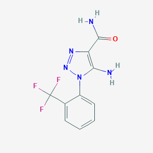 molecular formula C10H8F3N5O B503536 5-amino-1-[2-(trifluoromethyl)phenyl]-1H-1,2,3-triazole-4-carboxamide 
