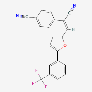 molecular formula C21H11F3N2O B5035372 4-(1-cyano-2-{5-[3-(trifluoromethyl)phenyl]-2-furyl}vinyl)benzonitrile 