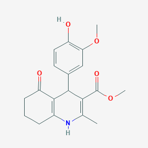 molecular formula C19H21NO5 B5035378 methyl 4-(4-hydroxy-3-methoxyphenyl)-2-methyl-5-oxo-1,4,5,6,7,8-hexahydro-3-quinolinecarboxylate 