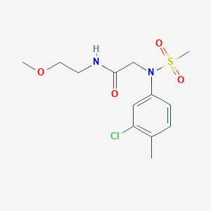 molecular formula C13H19ClN2O4S B5035383 N~2~-(3-chloro-4-methylphenyl)-N~1~-(2-methoxyethyl)-N~2~-(methylsulfonyl)glycinamide 