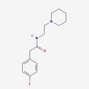 molecular formula C15H21FN2O B5035400 2-(4-fluorophenyl)-N-[2-(1-piperidinyl)ethyl]acetamide 