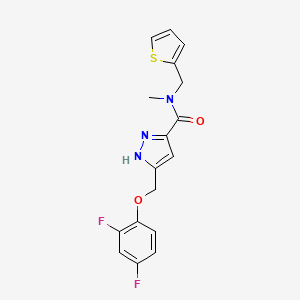 molecular formula C17H15F2N3O2S B5035408 5-[(2,4-difluorophenoxy)methyl]-N-methyl-N-(2-thienylmethyl)-1H-pyrazole-3-carboxamide 