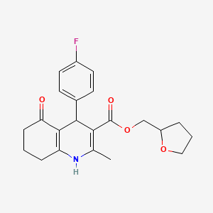 molecular formula C22H24FNO4 B5035419 tetrahydro-2-furanylmethyl 4-(4-fluorophenyl)-2-methyl-5-oxo-1,4,5,6,7,8-hexahydro-3-quinolinecarboxylate 
