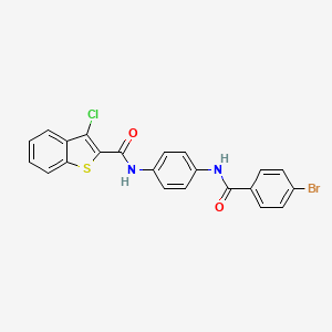 molecular formula C22H14BrClN2O2S B5035447 N-{4-[(4-bromobenzoyl)amino]phenyl}-3-chloro-1-benzothiophene-2-carboxamide 