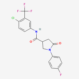 molecular formula C18H13ClF4N2O2 B5035472 N-[4-chloro-3-(trifluoromethyl)phenyl]-1-(4-fluorophenyl)-5-oxo-3-pyrrolidinecarboxamide 