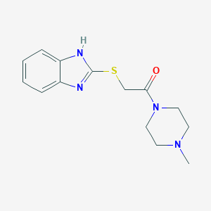 molecular formula C14H18N4OS B503548 2-{[2-(4-methyl-1-piperazinyl)-2-oxoethyl]sulfanyl}-1H-benzimidazole 