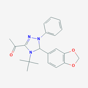 1-[5-(1,3-benzodioxol-5-yl)-4-tert-butyl-1-phenyl-4,5-dihydro-1H-1,2,4-triazol-3-yl]ethanone