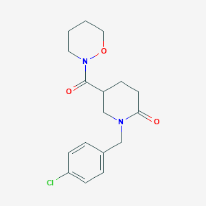 molecular formula C17H21ClN2O3 B5035516 1-(4-chlorobenzyl)-5-(1,2-oxazinan-2-ylcarbonyl)-2-piperidinone 