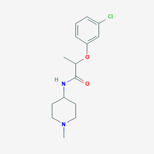molecular formula C15H21ClN2O2 B5035523 2-(3-chlorophenoxy)-N-(1-methyl-4-piperidinyl)propanamide 