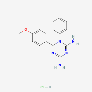 molecular formula C17H20ClN5O B5035531 6-(4-methoxyphenyl)-1-(4-methylphenyl)-1,6-dihydro-1,3,5-triazine-2,4-diamine hydrochloride 