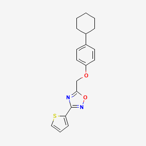 molecular formula C19H20N2O2S B5035536 5-[(4-cyclohexylphenoxy)methyl]-3-(2-thienyl)-1,2,4-oxadiazole 