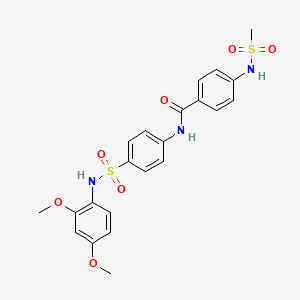 molecular formula C22H23N3O7S2 B5035540 N-(4-{[(2,4-dimethoxyphenyl)amino]sulfonyl}phenyl)-4-[(methylsulfonyl)amino]benzamide 