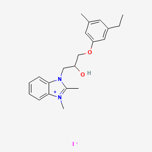 3-[3-(3-ethyl-5-methylphenoxy)-2-hydroxypropyl]-1,2-dimethyl-1H-3,1-benzimidazol-3-ium iodide
