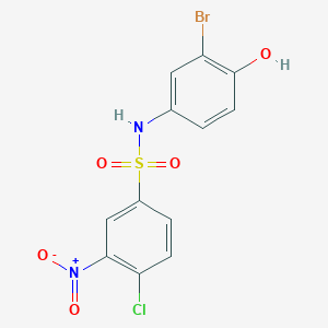 molecular formula C12H8BrClN2O5S B5035598 N-(3-bromo-4-hydroxyphenyl)-4-chloro-3-nitrobenzenesulfonamide 