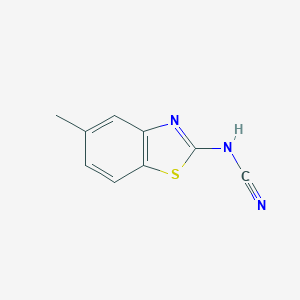 molecular formula C9H7N3S B050356 Cyanamide, (5-methyl-2-benzothiazolyl)-(9CI) CAS No. 119283-91-9