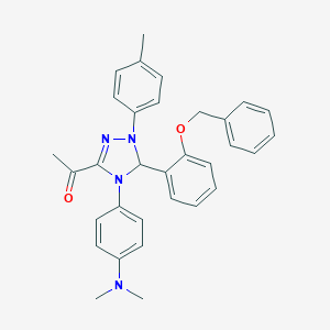 1-[5-[2-(benzyloxy)phenyl]-4-[4-(dimethylamino)phenyl]-1-(4-methylphenyl)-4,5-dihydro-1H-1,2,4-triazol-3-yl]ethanone