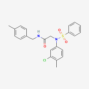 molecular formula C23H23ClN2O3S B5035604 N~2~-(3-chloro-4-methylphenyl)-N~1~-(4-methylbenzyl)-N~2~-(phenylsulfonyl)glycinamide 