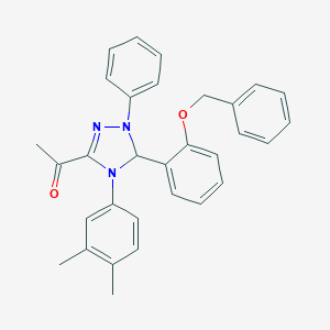 1-[5-[2-(benzyloxy)phenyl]-4-(3,4-dimethylphenyl)-1-phenyl-4,5-dihydro-1H-1,2,4-triazol-3-yl]ethanone