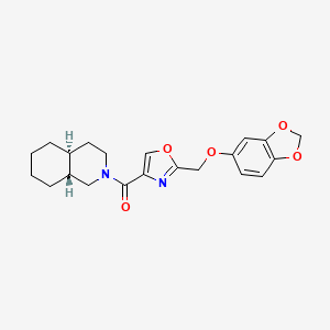 (4aS*,8aR*)-2-({2-[(1,3-benzodioxol-5-yloxy)methyl]-1,3-oxazol-4-yl}carbonyl)decahydroisoquinoline