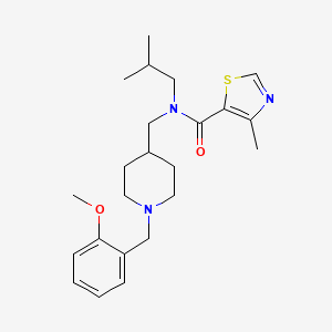 molecular formula C23H33N3O2S B5035613 N-isobutyl-N-{[1-(2-methoxybenzyl)-4-piperidinyl]methyl}-4-methyl-1,3-thiazole-5-carboxamide 