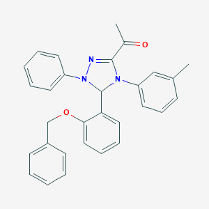 molecular formula C30H27N3O2 B503562 1-[5-[2-(benzyloxy)phenyl]-4-(3-methylphenyl)-1-phenyl-4,5-dihydro-1H-1,2,4-triazol-3-yl]ethanone 