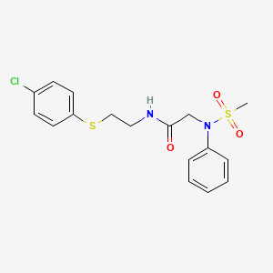 molecular formula C17H19ClN2O3S2 B5035632 N~1~-{2-[(4-chlorophenyl)thio]ethyl}-N~2~-(methylsulfonyl)-N~2~-phenylglycinamide 