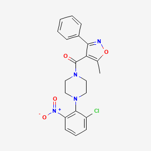 molecular formula C21H19ClN4O4 B5035644 1-(2-chloro-6-nitrophenyl)-4-[(5-methyl-3-phenyl-4-isoxazolyl)carbonyl]piperazine 