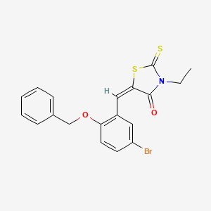 molecular formula C19H16BrNO2S2 B5035647 5-[2-(benzyloxy)-5-bromobenzylidene]-3-ethyl-2-thioxo-1,3-thiazolidin-4-one 