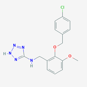 molecular formula C16H16ClN5O2 B503565 N-{2-[(4-chlorobenzyl)oxy]-3-methoxybenzyl}-1H-tetrazol-5-amine CAS No. 878713-78-1