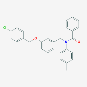 molecular formula C28H24ClNO2 B503567 N-{3-[(4-chlorobenzyl)oxy]benzyl}-N-(4-methylphenyl)benzamide 