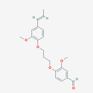 molecular formula C21H24O5 B5035688 3-methoxy-4-{3-[2-methoxy-4-(1-propen-1-yl)phenoxy]propoxy}benzaldehyde 
