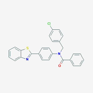 molecular formula C27H19ClN2OS B503569 N-[4-(1,3-benzothiazol-2-yl)phenyl]-N-(4-chlorobenzyl)benzamide 