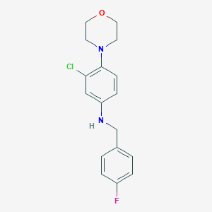 molecular formula C17H18ClFN2O B503570 3-chloro-N-(4-fluorobenzyl)-4-(morpholin-4-yl)aniline 