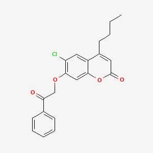 molecular formula C21H19ClO4 B5035706 4-butyl-6-chloro-7-(2-oxo-2-phenylethoxy)-2H-chromen-2-one 