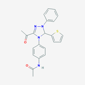 molecular formula C22H20N4O2S B503571 N-[4-(5-acetyl-2-phenyl-3-thiophen-2-yl-3H-1,2,4-triazol-4-yl)phenyl]acetamide CAS No. 353760-33-5