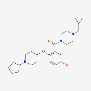 molecular formula C26H39N3O3 B5035716 1-{2-[(1-cyclopentyl-4-piperidinyl)oxy]-5-methoxybenzoyl}-4-(cyclopropylmethyl)piperazine 