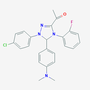 molecular formula C24H22ClFN4O B503572 1-[1-(4-chlorophenyl)-5-[4-(dimethylamino)phenyl]-4-(2-fluorophenyl)-4,5-dihydro-1H-1,2,4-triazol-3-yl]ethanone 