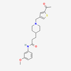 molecular formula C22H28N2O3S B5035730 3-{1-[(5-acetyl-3-thienyl)methyl]-4-piperidinyl}-N-(3-methoxyphenyl)propanamide 