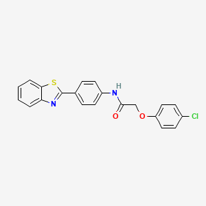 molecular formula C21H15ClN2O2S B5035741 N-[4-(1,3-benzothiazol-2-yl)phenyl]-2-(4-chlorophenoxy)acetamide 
