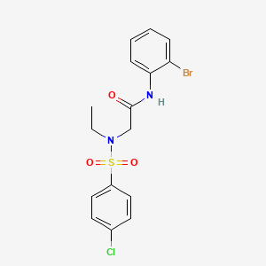 molecular formula C16H16BrClN2O3S B5035743 N~1~-(2-bromophenyl)-N~2~-[(4-chlorophenyl)sulfonyl]-N~2~-ethylglycinamide 